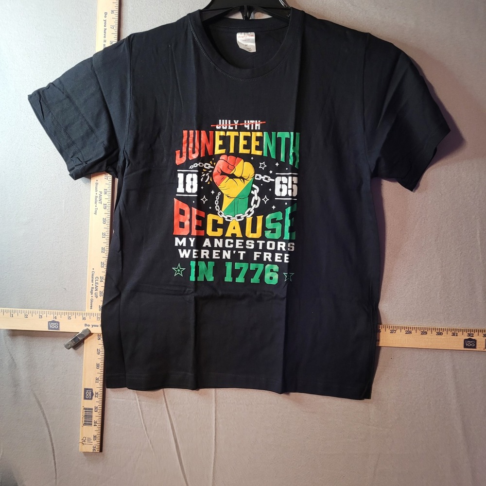 Graphic Tops Juneteenth 1865 Black History Cotton T-Shirt Mens Medium‎ Black